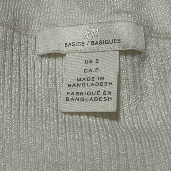 H&M Basics Ribbed Knit White Tank Top - Picture 3 of 4